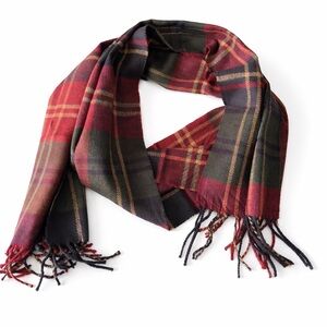 Softer than Cashmere Wool Touch Tassel Ends Plaid Check Solid Scarf
